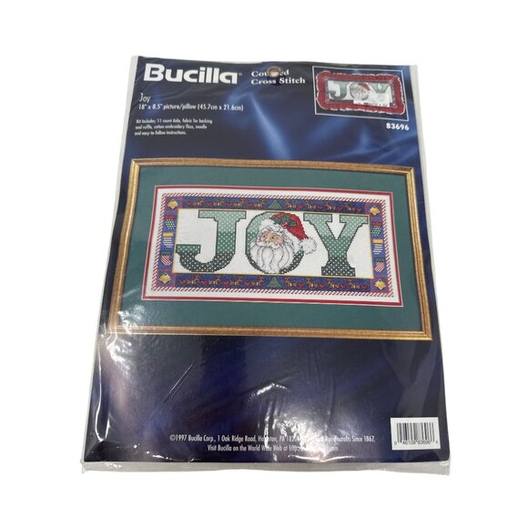 Bucilla Counted Cross-Stitch Kit Joy 8.5" X 18" Picture Crafts DIY Needlework - Picture 1 of 3